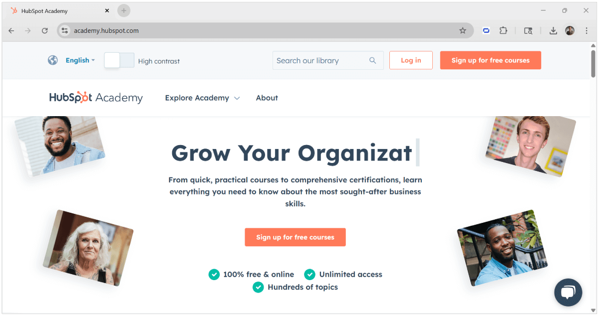 Sottodominio di HubSpot Academy