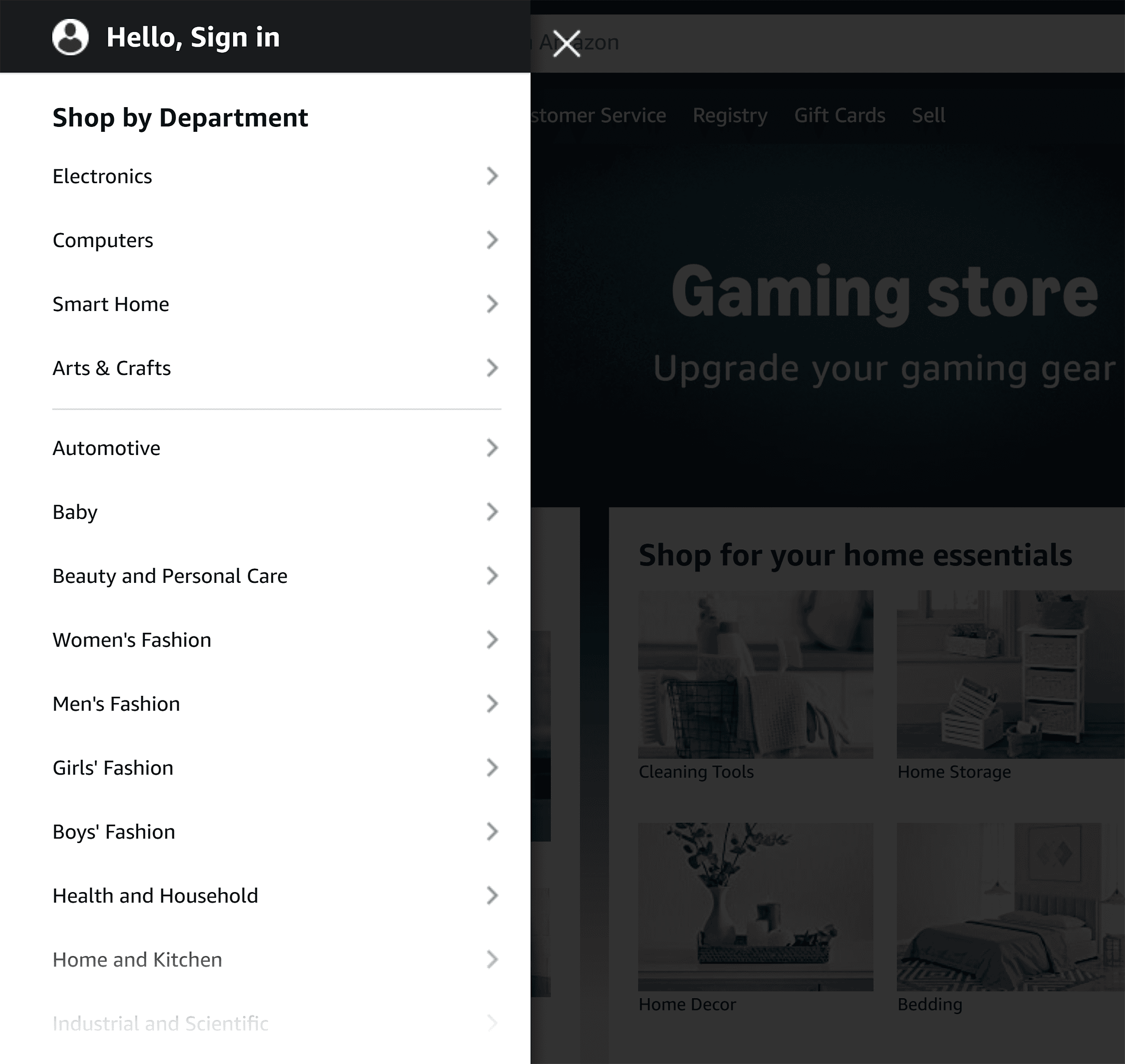 Amazon – Categories