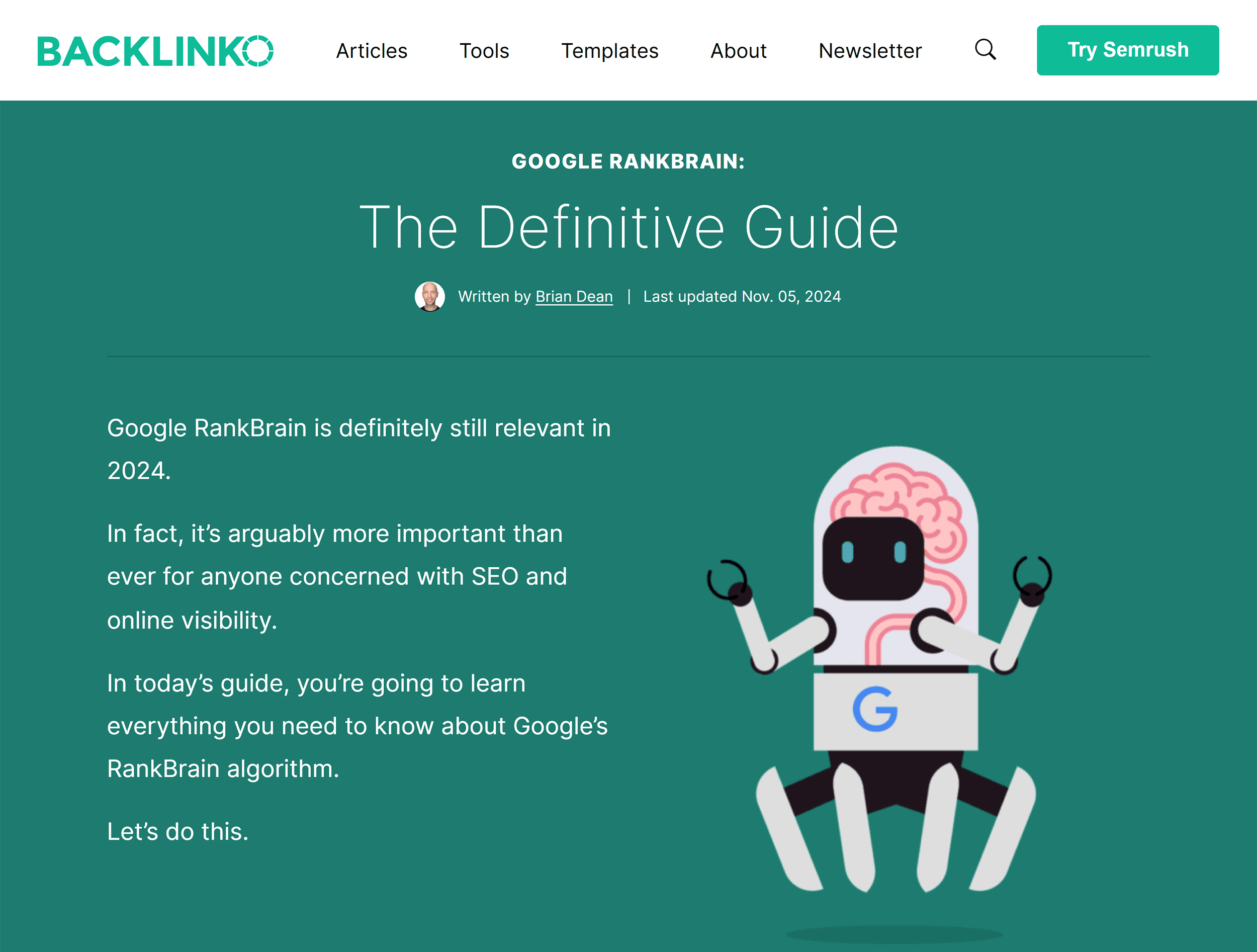 Backlinko – Google Rankbrain