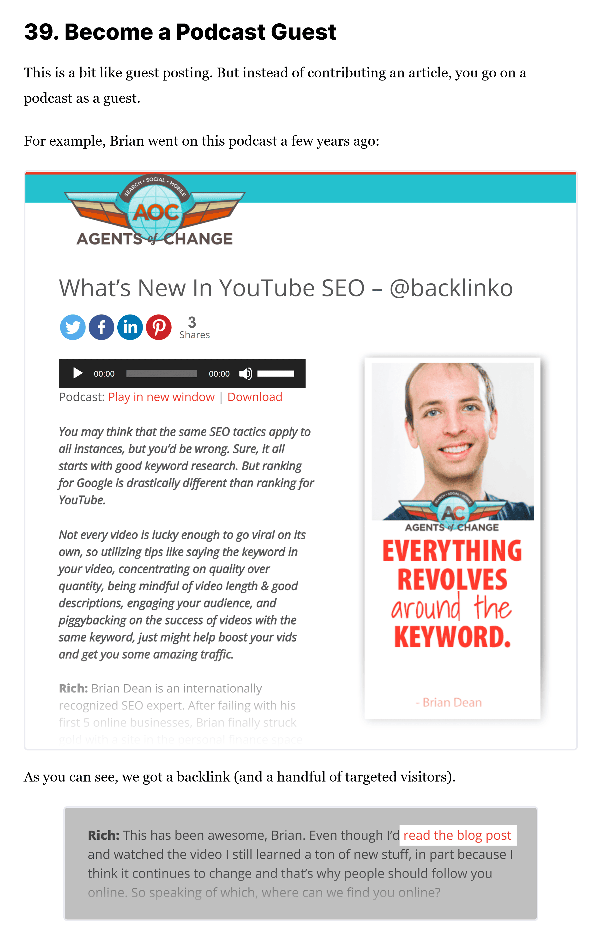 Backlinko – SEO Checklist – Podcast Guest Backlinko – SEO Checklist – Podcast Guest