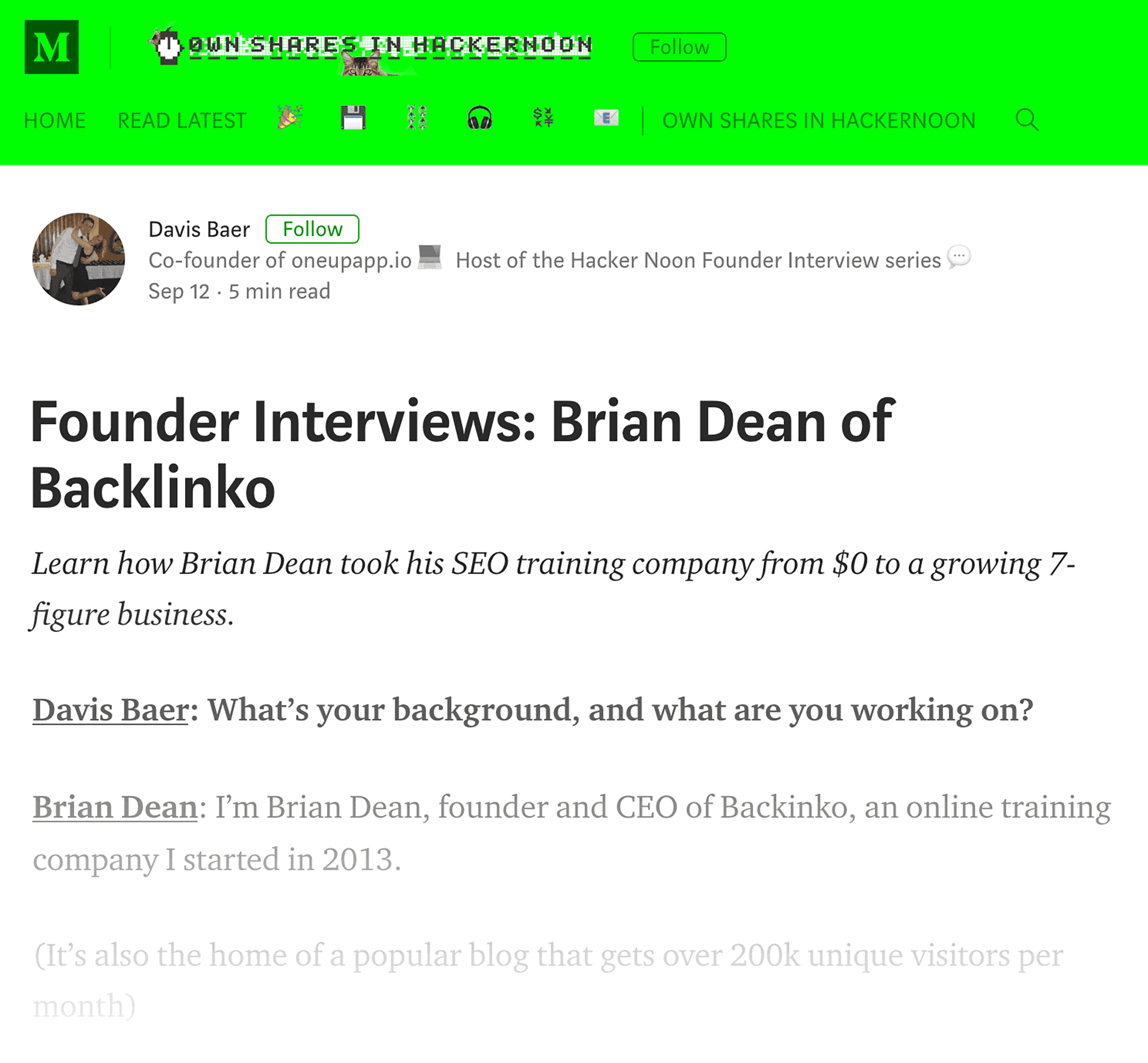 Brian text interview with link