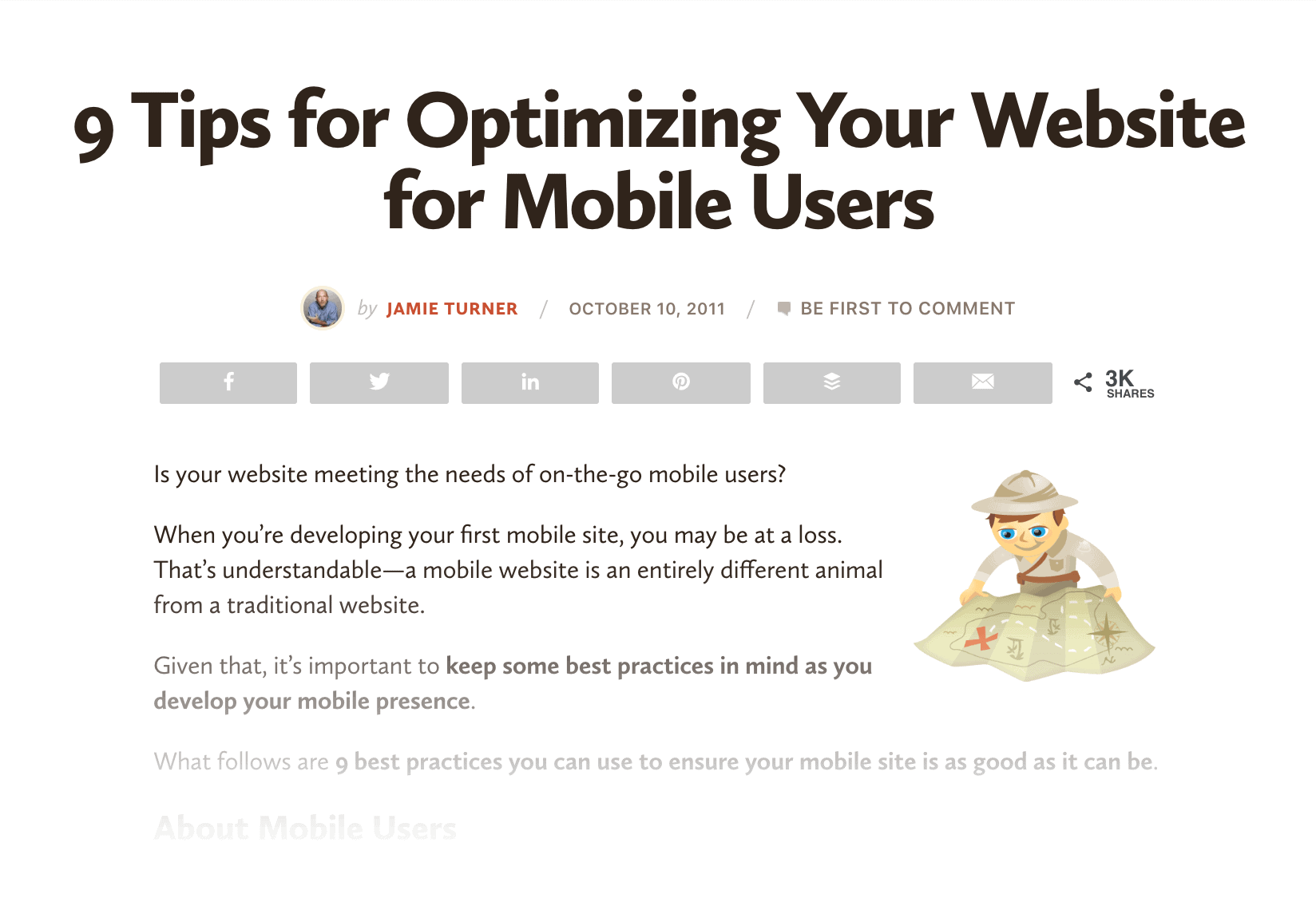 Existing mobile SEO content Existing mobile SEO content