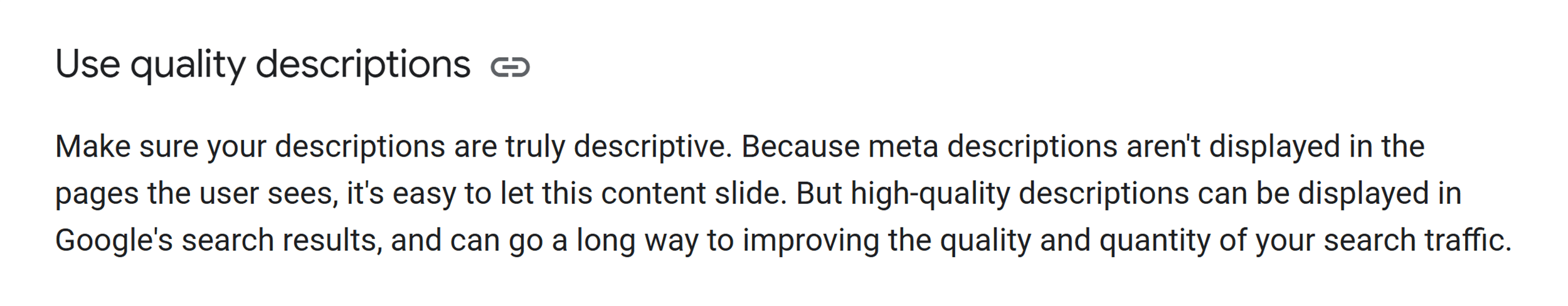 Google Search Central – Quality Descriptions Google Search Central – Quality Descriptions