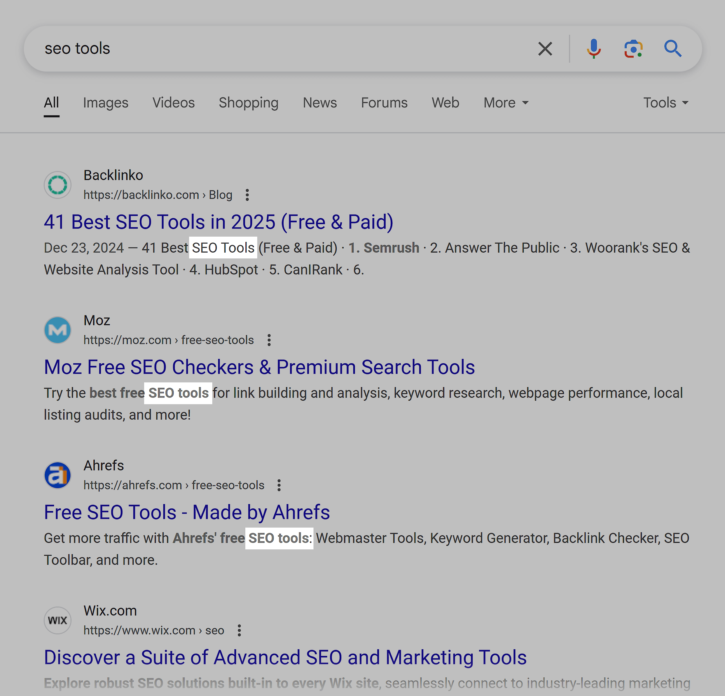 Google SERP – SEO tools Google SERP – SEO tools