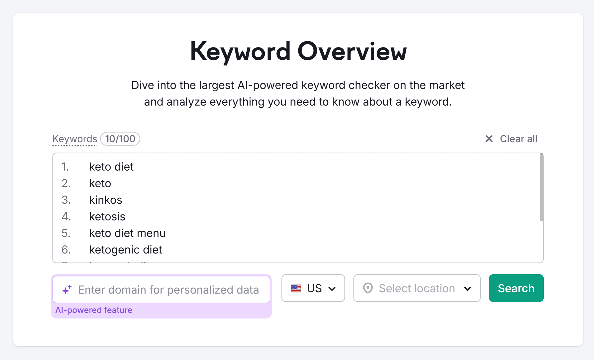Keyword Overview – Search – Keto Diet
