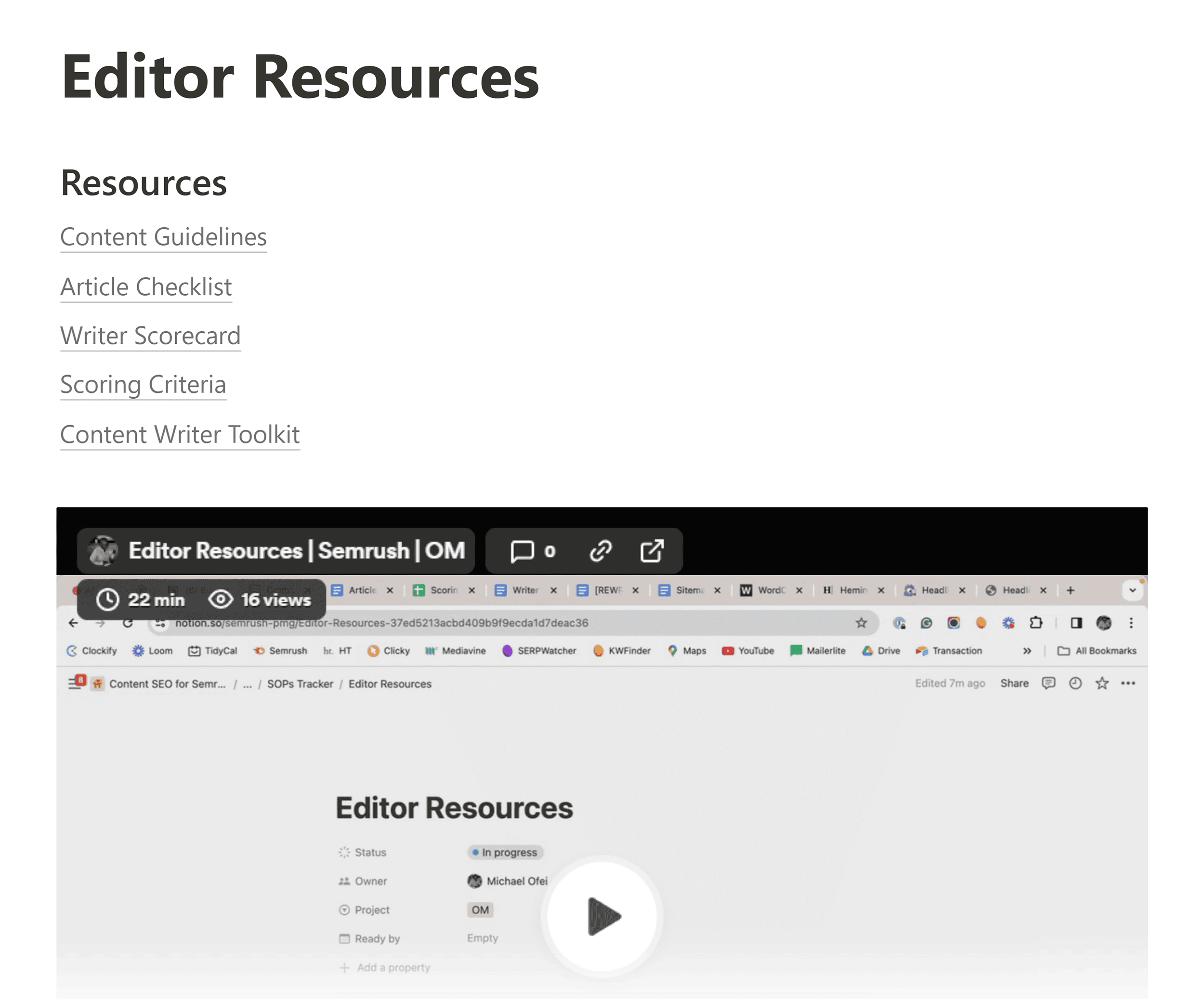 Notion – Editor Resources Notion – Editor Resources