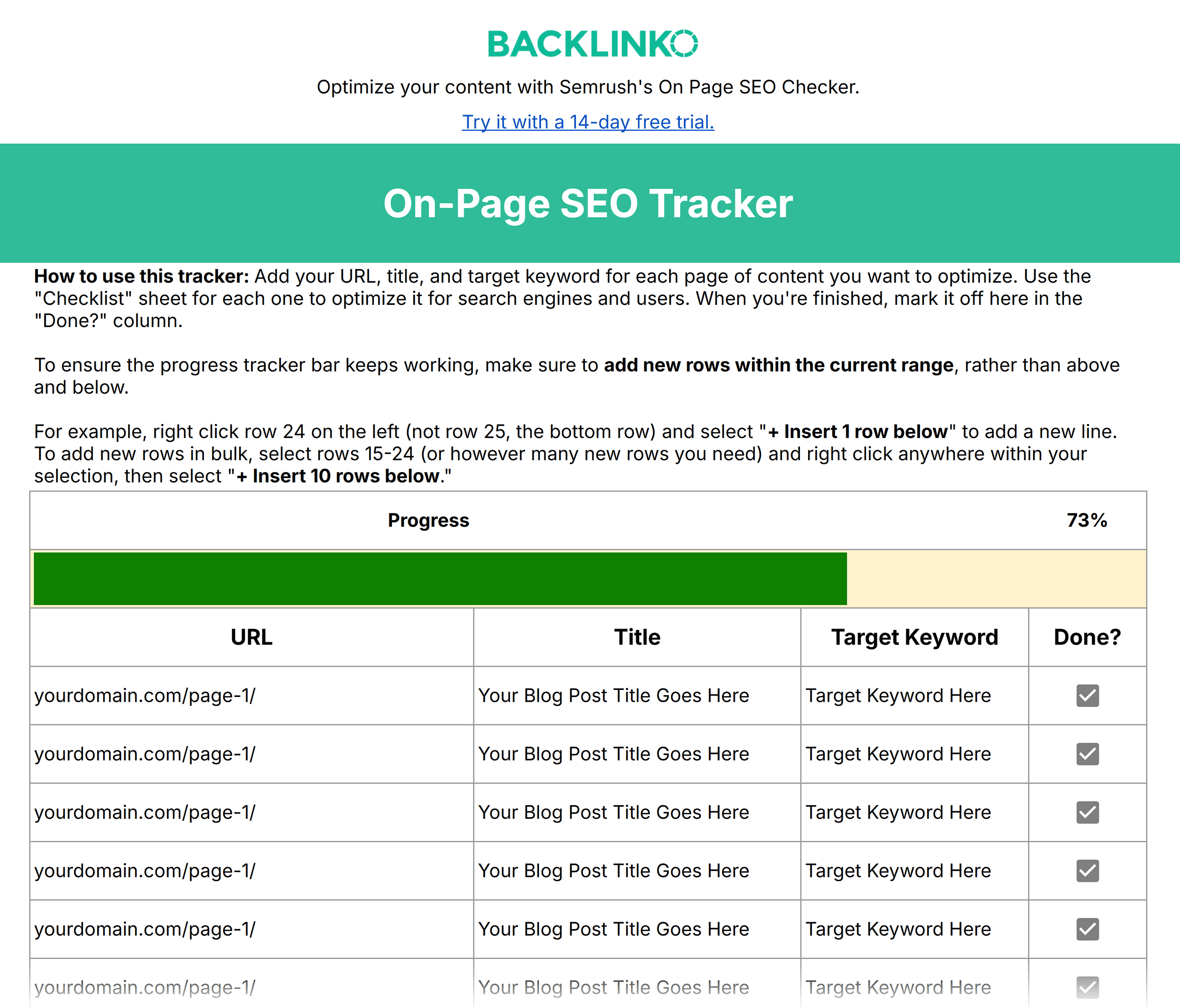 On-page SEO Tracker On-page SEO Tracker