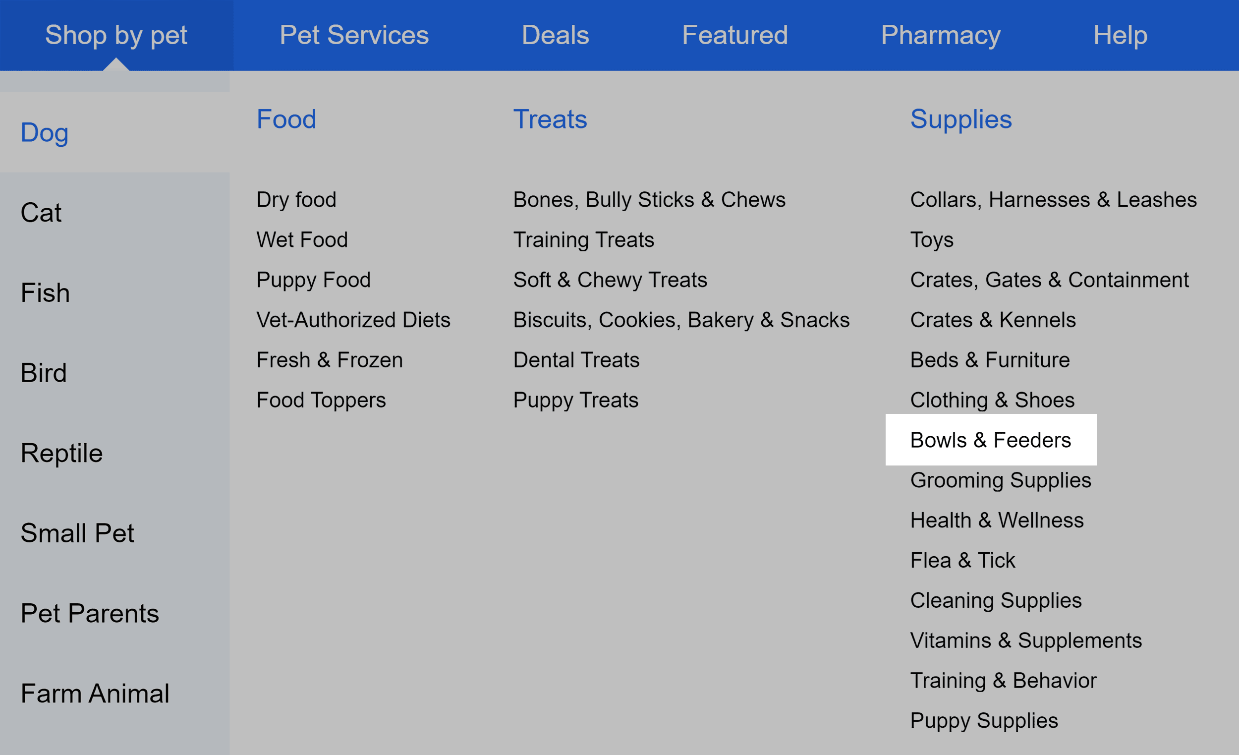 Pet Smart – Menu