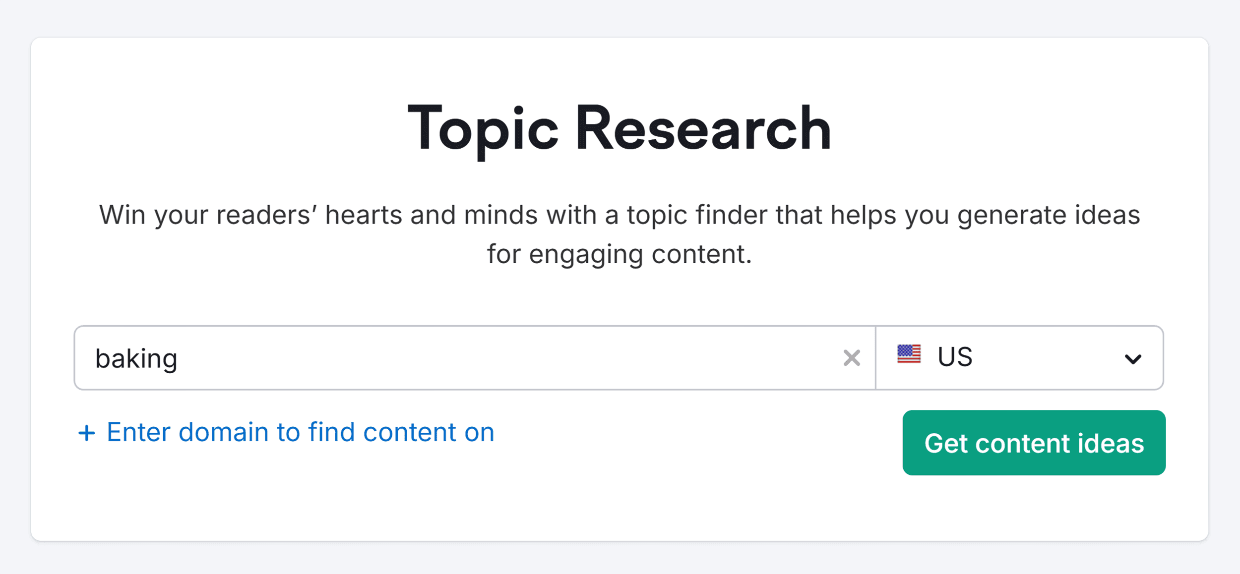Semrush – Topic Research – Search – Baking