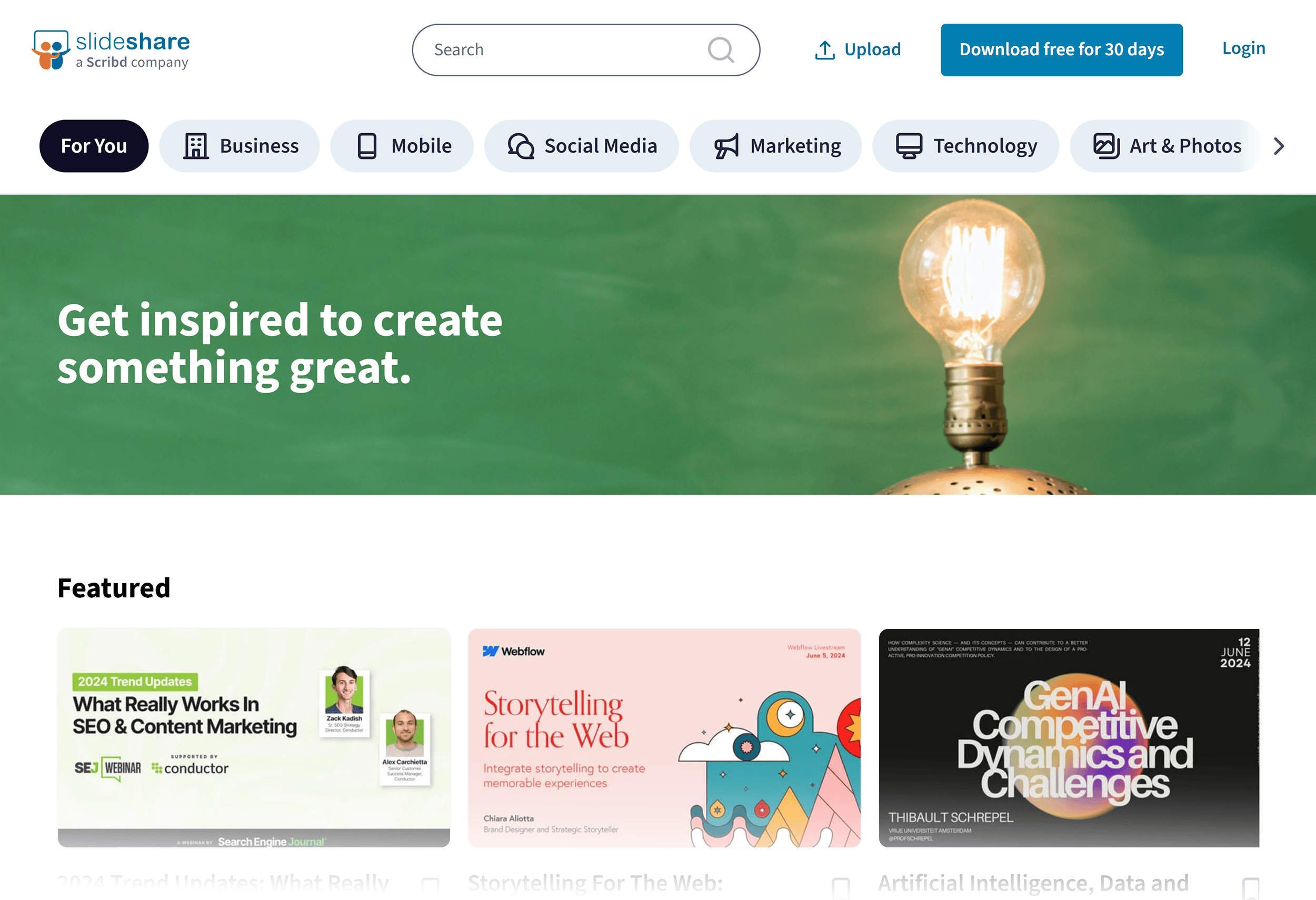 Slide Share – Homepage