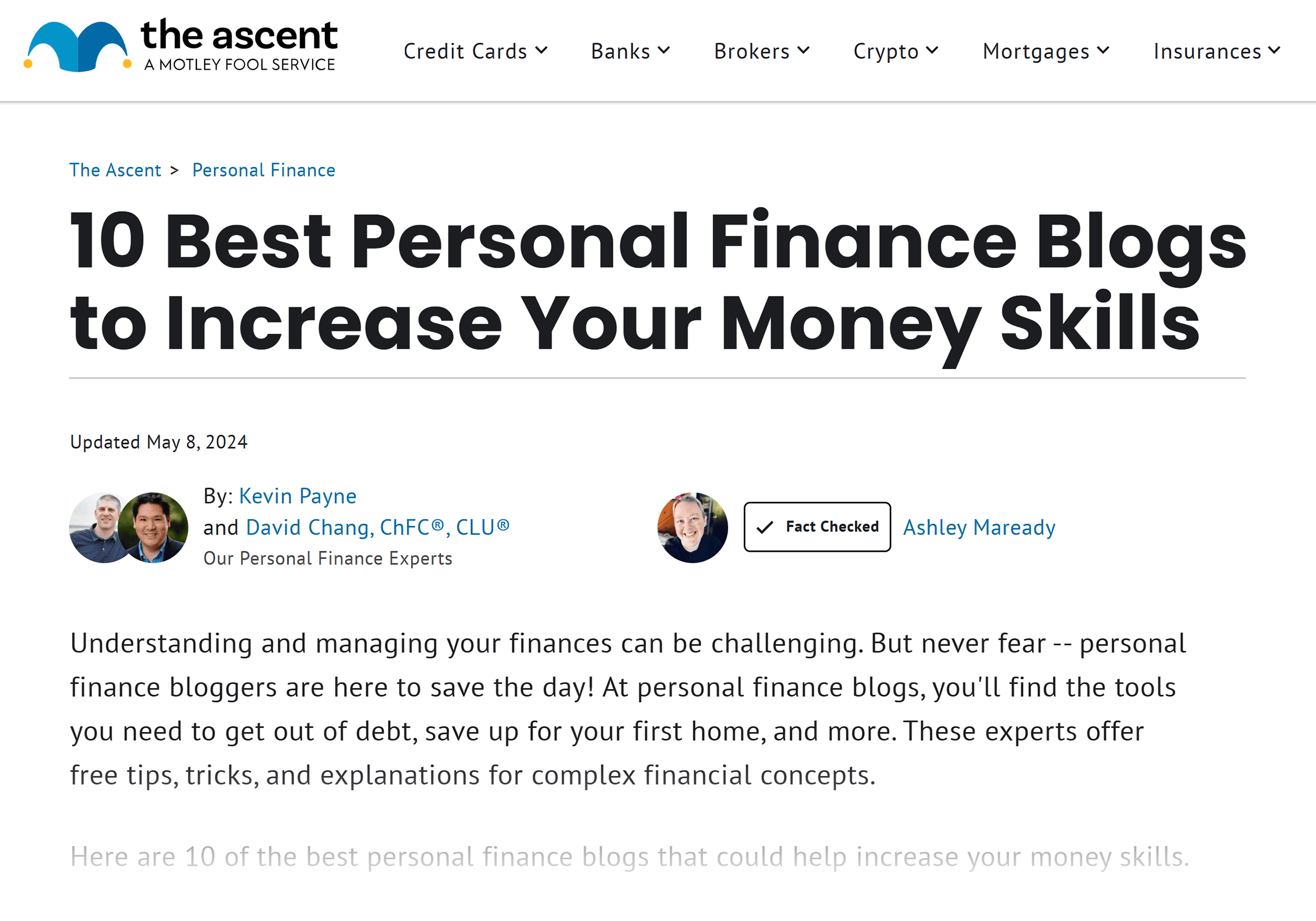 The Ascent – Best personal finance blogs The Ascent – Best personal finance blogs