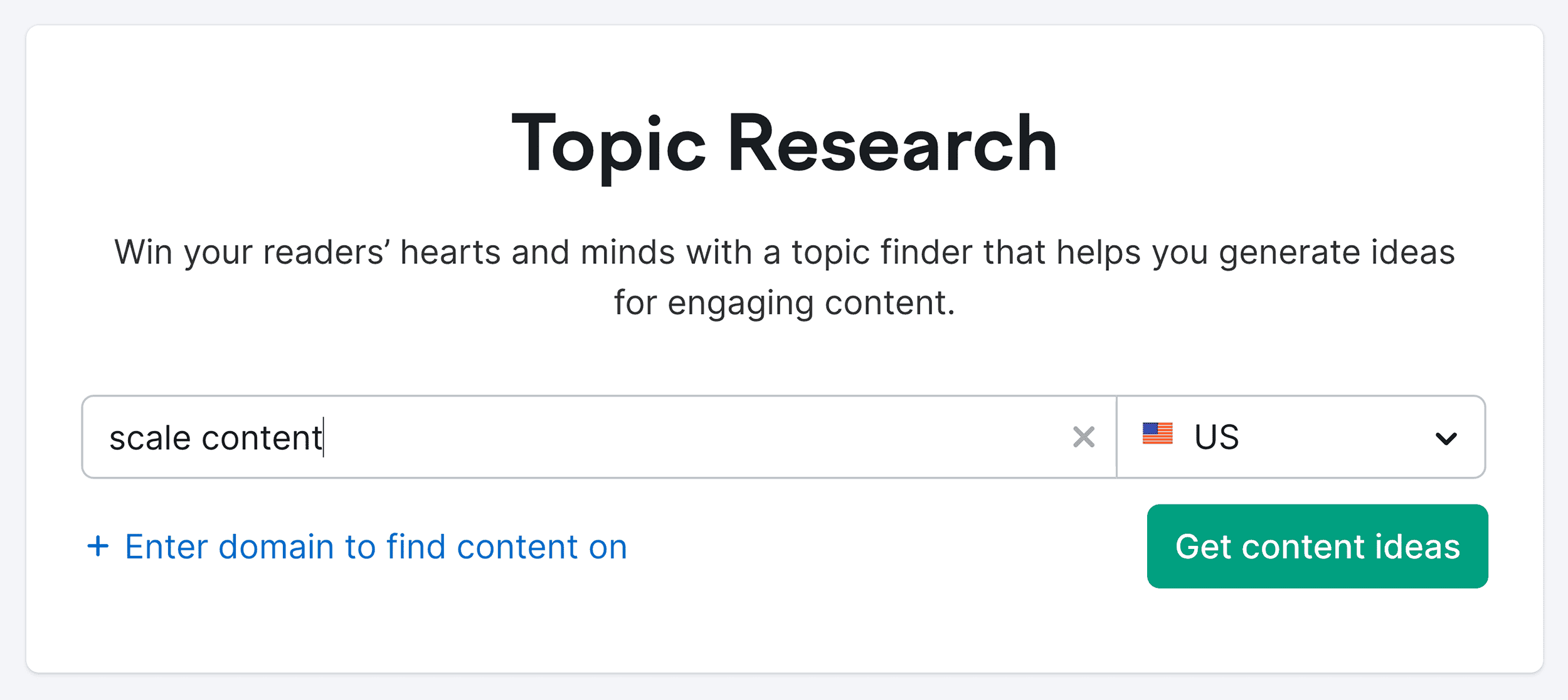 Topic Research – Scale content Topic Research – Scale content