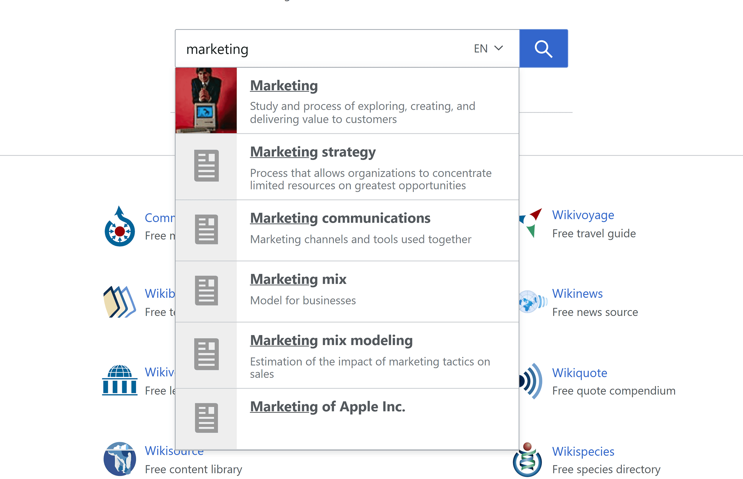 Wikipedia Suggest – Marketing